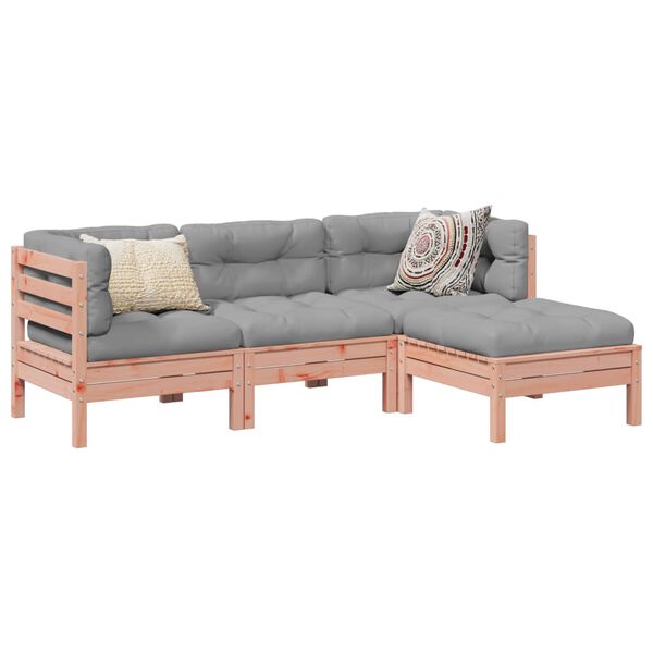 vidaXL Garden Sofa Set Reddish-Brown, Grey