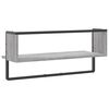 vidaXL Wall Shelf Grey Sonoma Engineered wood, metal 25.6 x 9.8 x 11.8 in