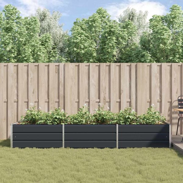 vidaXL Planter Anthracite 195 x 100 x 45 cm Galvanised Steel