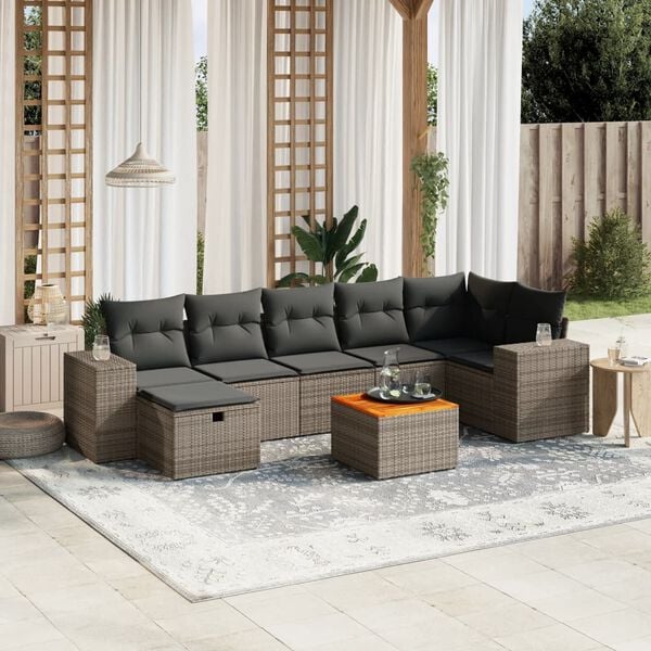 vidaXL Garden Sofa Set Grey, Dark Grey