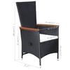 vidaXL Dining Set Black, natural wood tone