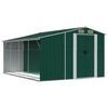 vidaXL Garden Shed Green Galvanized Steel, Polypropylene Large