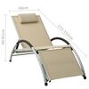 vidaXL Sun Lounger Cream and silver Textilene, Powder-coated Aluminum