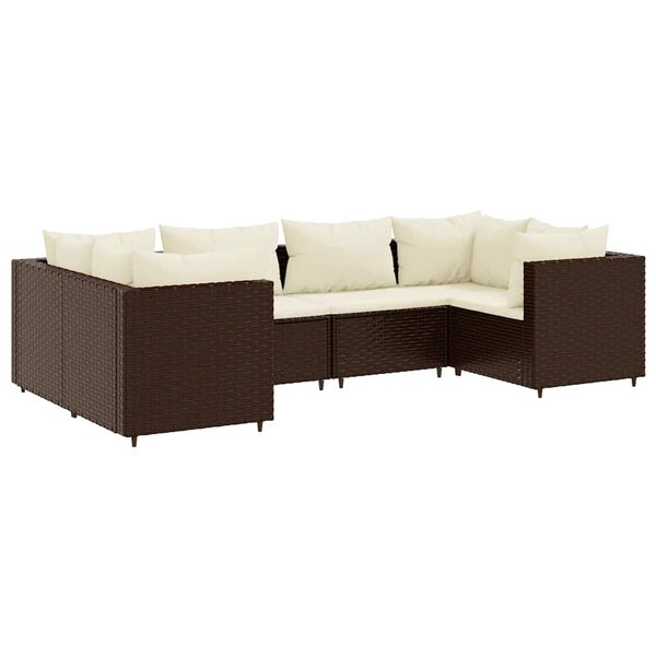 vidaXL Patio Lounge Set Brown and Cream