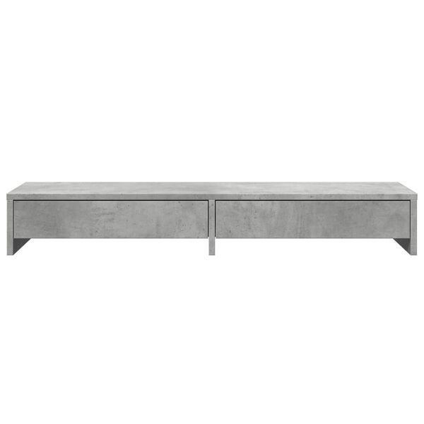 vidaXL Monitor Stand with Drawers Concrete Grey 39.4x10.6x5.9" Engineered Wood