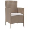 vidaXL Garden Chair Set of 4 Beige