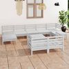 vidaXL Garden Lounge Set White Solid Pine Wood Large Modular