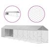 vidaXL Outdoor Dog Kennel Silver Galvanized Steel, Polyethylene Large