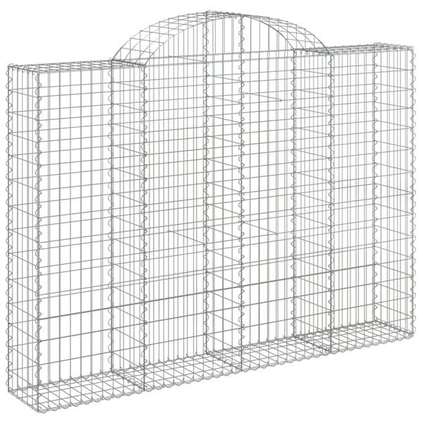 vidaXL Gabion Basket Set of 8 Silver Galvanized Iron Large