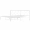 vidaXL Bed Frame White Powder-coated steel 72 x 84 in Bed Frame