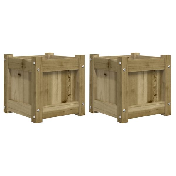 vidaXL Garden Planter Set of 2 Natural wood Vacuum-pressure treated pine