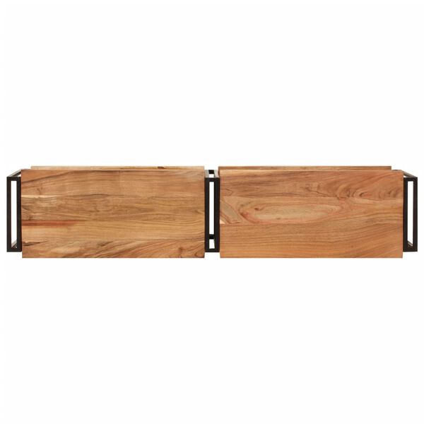 vidaXL TV Cabinet Brown, Black Solid Acacia wood, metal Medium