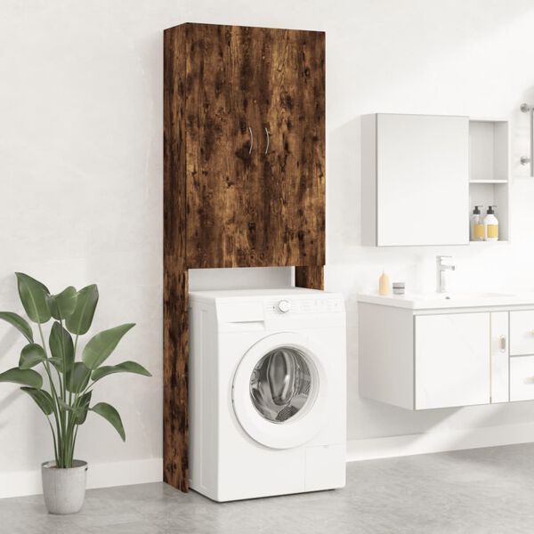 vidaXL Washing Machine Cabinet Smoked Oak 25.2x10.0x74.8"