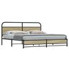 vidaXL Bed Frame Sonoma oak Steel Full Durable Bed Frame Rectangular