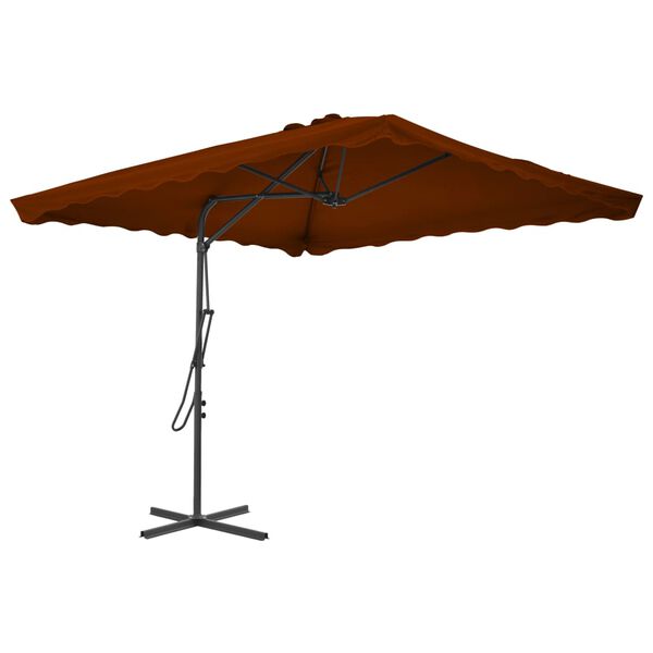vidaXL Garden Parasol Terracotta Polyester 98.4x98.4 in Rotatable
