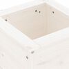 vidaXL Garden Planter White Solid Pine Wood 15.7 x 15.7 x 15.4 in