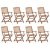 vidaXL Outdoor Chair Set of 8 Natural wood Solid Acacia wood Medium