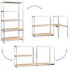 vidaXL 5-Layer Shelves 3 pcs Silver Steel&Engineered Wood