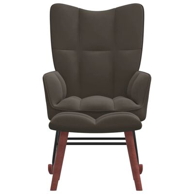 vidaXL Rocking Chair with Ottoman Dark Gray Velvet