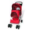 vidaXL Pet Stroller Red PVC Medium Foldable Pet Stroller Rectangular