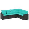 vidaXL Garden Sofa Set Black, Blue PE Rattan, Powder-Coated Steel Large