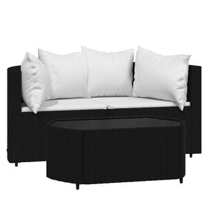vidaXL Patio Lounge Set Black, White