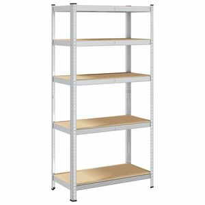 vidaXL 5-Layer Heavy-duty Shelf Silver Steel&Engineered Wood
