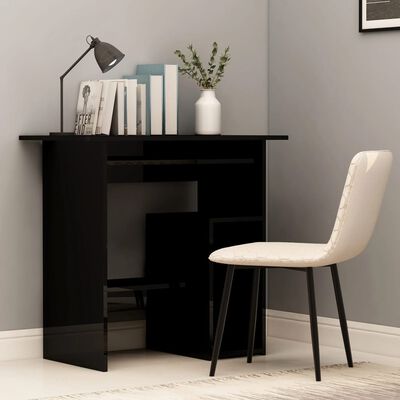 vidaXL Desk High Gloss Black 31.5"x17.7"x29.1" Engineered Wood