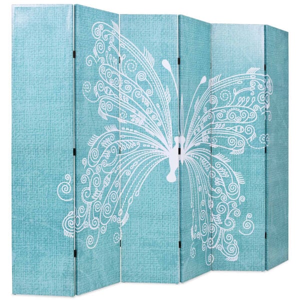 vidaXL Folding Room Divider 89.8x66.9" Butterfly Blue