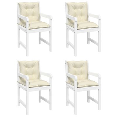 vidaXL Garden Lowback Chair Cushions 4 pcs Cream 39.4"x19.7"x2.8" Fabric