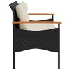 vidaXL Garden Bench Black PE rattan, powder-coated steel, solid acacia wood