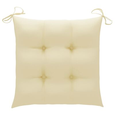 vidaXL Chair Cushions 4 pcs Cream White 19.7"x19.7"x2.8" Fabric