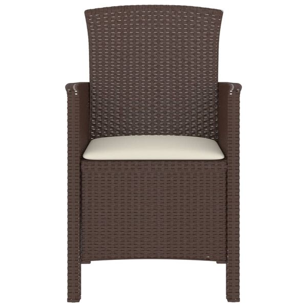 vidaXL Patio Chair with Cushion PP Rattan Brown