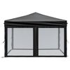 vidaXL Folding Party Tent with Sidewalls Black 9.8'x9.8'