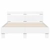 vidaXL Bed Frame with LED White 53.94 x 74.80 in Engineered Wood