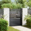 vidaXL Patio Gate Lockable Black 39.4x47.2" Aluminium