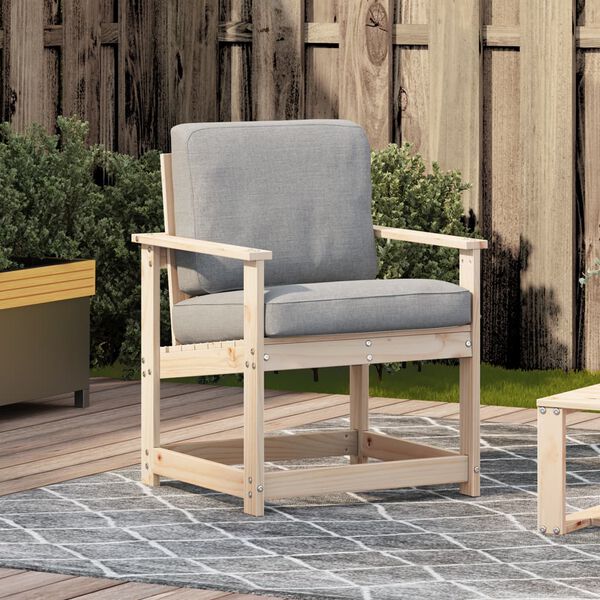 vidaXL Garden Chair Natural Wood Solid Pine Wood Standard Garden Chair