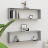 vidaXL Wall Cube Shelf Set of 2 Grey sonoma Engineered wood