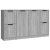 vidaXL Sideboard Set of 3 Grey sonoma Engineered wood Medium Sideboard