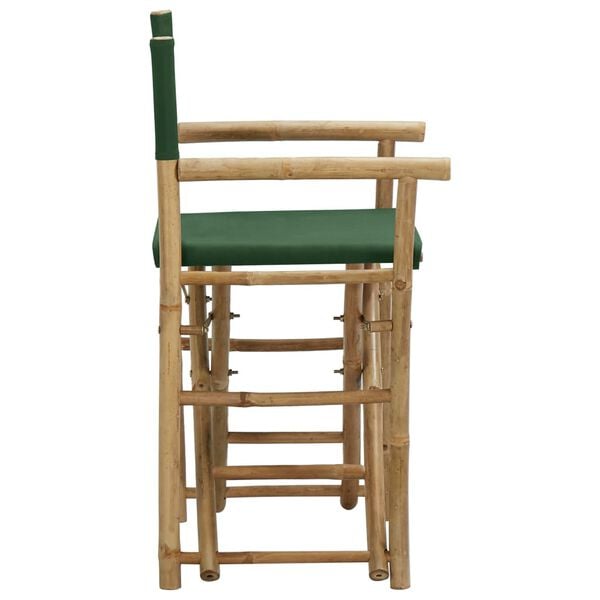 vidaXL Directors Chair Set of 2 Green Bamboo, fabric (100% polyester)