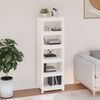 vidaXL Book Cabinet White Solid pine wood Medium Book Cabinet