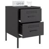 vidaXL Bedside Cabinet Set of 2 Black Steel Compact Bedside Cabinet
