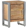 vidaXL Bedside Cabinet Rough mango wood color, Grey Rough mango wood, Iron