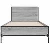 vidaXL Bed Frame Grey sonoma Engineered wood, Metal, Plywood Single