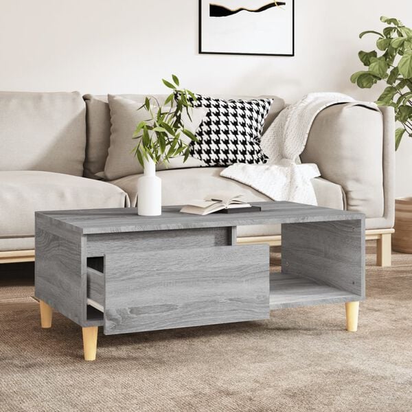 vidaXL Coffee Table Gray Sonoma Engineered wood 35.4x19.7x14.4 in