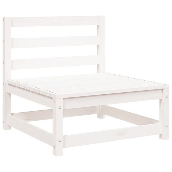 vidaXL Garden Sofa White Solid pine wood Single unit Modular
