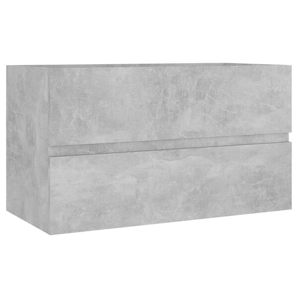 vidaXL Sink Cabinet With Basin Concrete Grey Engineered Wood, Ceramic