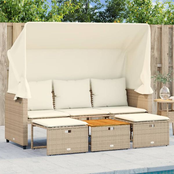 vidaXL Garden Sofa Beige