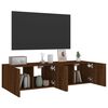 vidaXL TV Wall Cabinet Set of 2 Brown Oak Engineered wood 47.2 in width