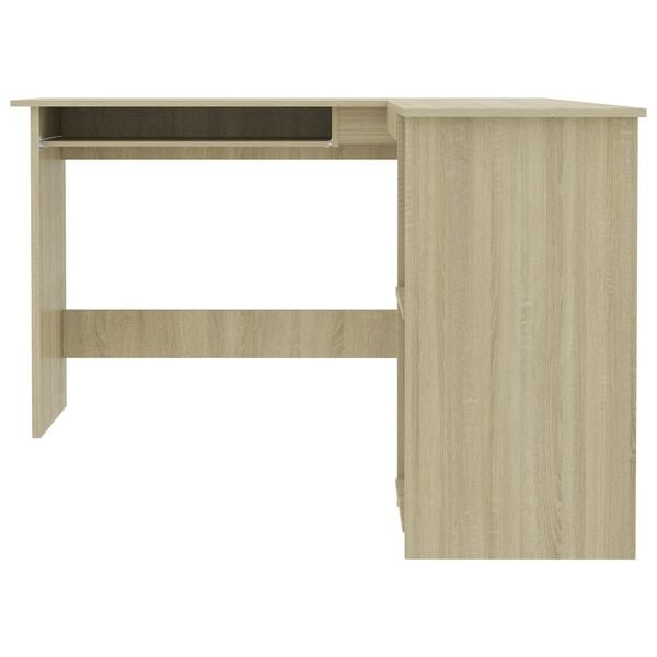 vidaXL Corner Desk Sonoma oak Engineered wood Medium Sliding Components